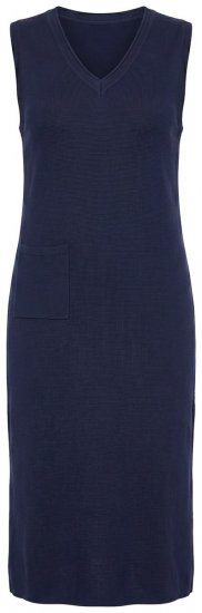Ulla Popken 850725 Vestido de punto con cuello de pico Azul marino - Vestidos de punto - 