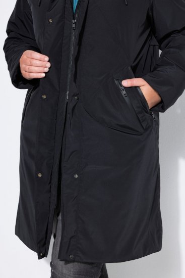 Ulla Popken 850774 Abrigo técnico Negro - Abrigos - Abrigos de talla grande