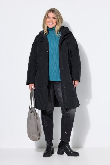 Ulla Popken 850774 Abrigo técnico Negro - Abrigos - Abrigos de talla grande
