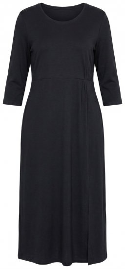 Ulla Popken 850910 Vestido largo con manga 3/4 Negro - Vestidos maxi - Vestidos largos en tallas grandes