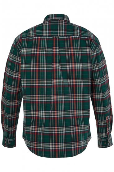 JP1880 850923 Camisa de cuadros de manga larga Verde bosque TALL - TALL camisas - Camisas TALL para hombre alto