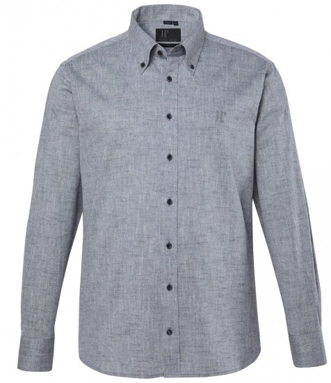 JP1880 850931 Camisa de chambray de manga larga Negro TALL - TALL camisas - Camisas TALL para hombre alto