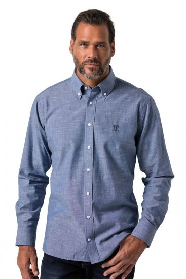 JP1880 850931 Camisa de chambray de manga larga Azul denim TALL - TALL camisas - Camisas TALL para hombre alto