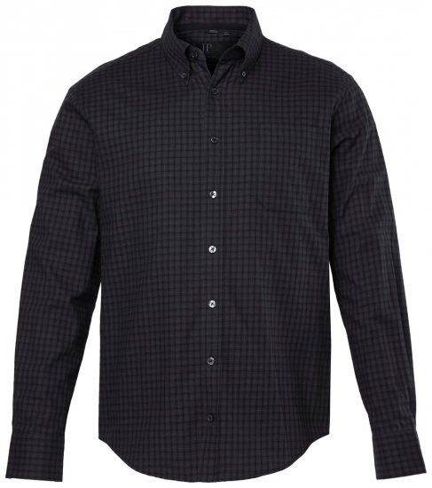 JP1880 850950 Camisa de franela de cuadros de manga larga Negro TALL - TALL camisas - Camisas TALL para hombre alto