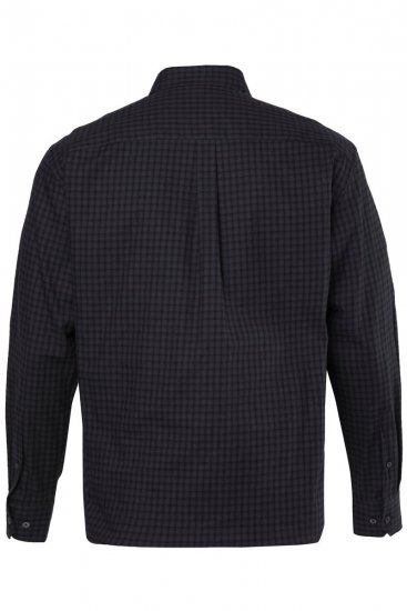JP1880 850950 Camisa de franela de cuadros de manga larga Negro TALL - TALL camisas - Camisas TALL para hombre alto