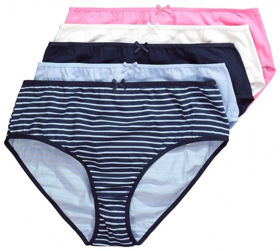 Ulla Popken 850966 Bragas de rayas pack de 5 Azul marino - Bragas - 