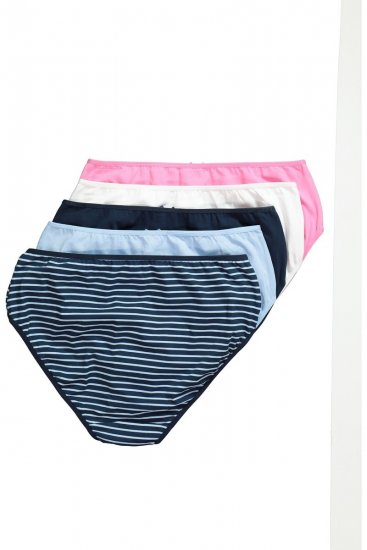 Ulla Popken 850966 Bragas de rayas pack de 5 Azul marino - Bragas - 