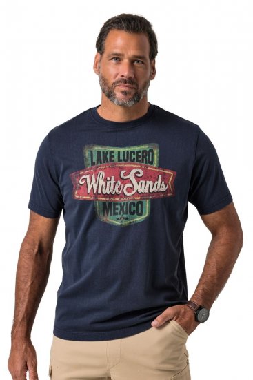 JP1880 850980 Camiseta con estampado de aspecto vintage Azul marino TALL - TALL camisas - Camisetas para hombres altos