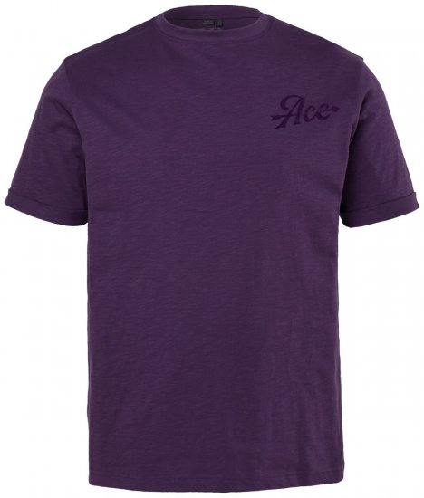 JP1880 850985 Camiseta con estampado en el pecho Morado oscuro TALL - TALL camisas - Camisetas para hombres altos