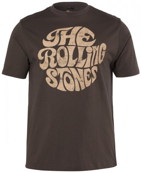JP1880 851001 Rolling Stones Retro Logo Camiseta Avellana TALL - TALL camisas - Camisetas para hombres altos