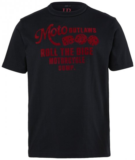 JP1880 851002 Camiseta con estampado en el pecho Negro TALL - TALL camisas - Camisetas para hombres altos