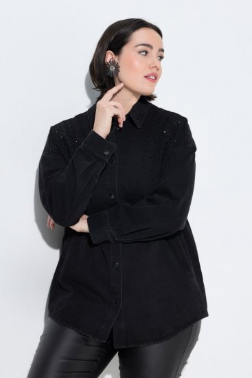 Ulla Popken 851036 Chaqueta vaquera Antracita - Chaquetas - Chaquetas para mujer en tallas grandes