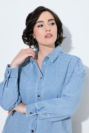 Ulla Popken 851036 Chaqueta vaquera Azul claro - Chaquetas - Chaquetas para mujer en tallas grandes