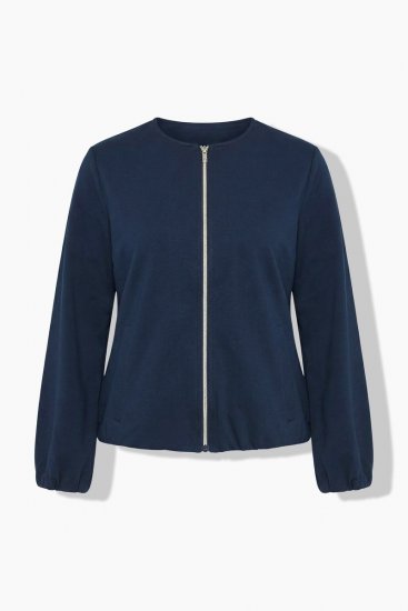 Ulla Popken 851040 Sudadera con cremallera Azul marino - Sudaderas - Sudaderas de mujer tallas grandes
