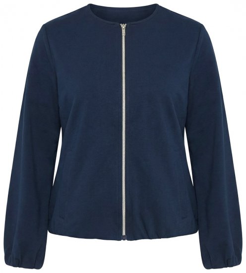 Ulla Popken 851040 Sudadera con cremallera Azul marino - Sudaderas - Sudaderas de mujer tallas grandes