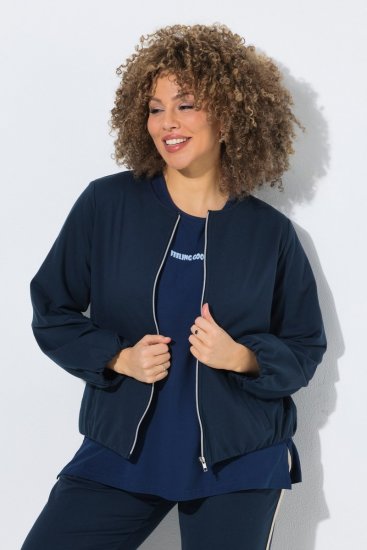 Ulla Popken 851040 Sudadera con cremallera Azul marino - Sudaderas - Sudaderas de mujer tallas grandes