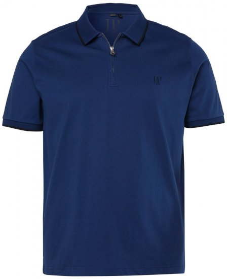 JP1880 851048 Polo con cremallera Azul noche TALL - TALL polos - Polos TALL para hombres altos