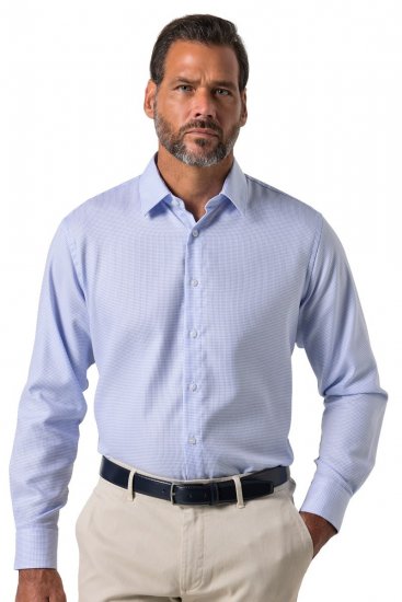 JP1880 851051 Camisa de vestir sin plancha manga larga Azul claro TALL - TALL camisas - Camisas TALL para hombre alto