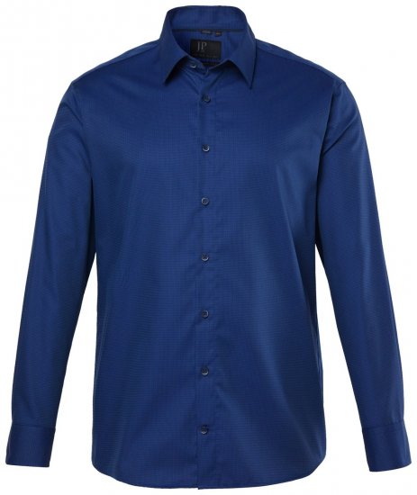 JP1880 851055 Camisa de vestir estampada sin plancha manga larga Azul marino TALL - TALL camisas - Camisas TALL para hombre alto