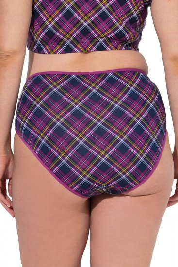Ulla Popken 851070 Bragas de cuadros de algodón orgánico pack de 5 Violeta - Bragas - 