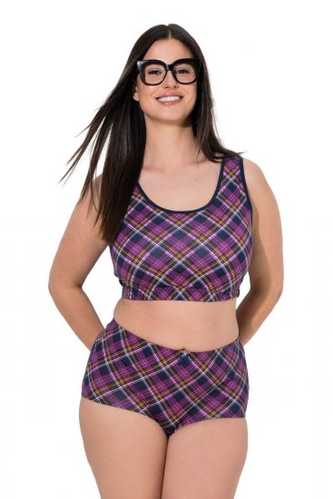 Ulla Popken 851071 Bragas de cuadros de algodón orgánico pack de 2 Violeta - Bragas - 