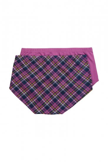 Ulla Popken 851071 Bragas de cuadros de algodón orgánico pack de 2 Violeta - Bragas - 
