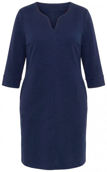 Ulla Popken 851220 Vestido con manga 3/4 Azul marino - Vestidos - Vestidos para todas las tallas
