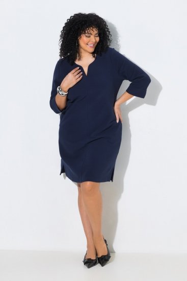 Ulla Popken 851220 Vestido con manga 3/4 Azul marino - Vestidos - Vestidos para todas las tallas