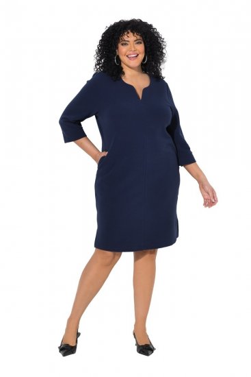 Ulla Popken 851220 Vestido con manga 3/4 Azul marino - Vestidos - Vestidos para todas las tallas