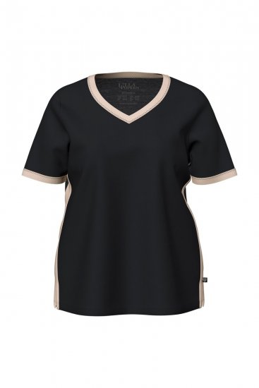 Ulla Popken 851245 Pijama de rayas Negro - Pijamas/ropa de estar en casa - 
