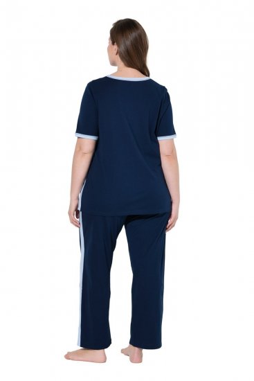 Ulla Popken 851245 Pijama de rayas Azul marino - Pijamas/ropa de estar en casa - 