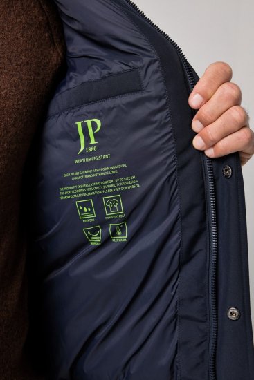 JP1880 851320 Chaqueta con capucha y forro cálido Azul marino - Chaquetas - Chaquetas Tallas Grandes 2XL-8XL