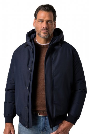 JP1880 851320 Chaqueta con capucha y forro cálido Azul marino - Chaquetas - Chaquetas Tallas Grandes 2XL-8XL