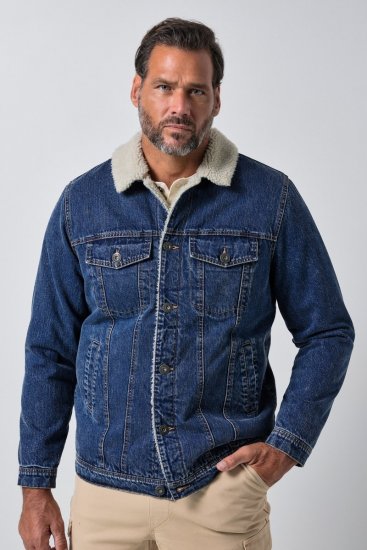 JP1880 851363 Chaqueta vaquera con forro de borreguillo Azul denim TALL - TALL chaquetas - Chaquetas TALL para hombre alto