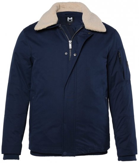 Men+ 369 Chaqueta bellyfit con cuello teddy Azul marino - Chaquetas - Chaquetas Tallas Grandes 2XL-8XL