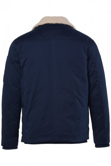 Men+ 369 Chaqueta bellyfit con cuello teddy Azul marino - Chaquetas - Chaquetas Tallas Grandes 2XL-8XL