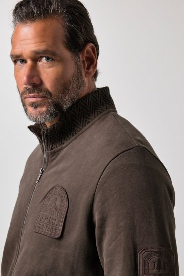 JP1880 851387 Chaqueta de chándal con cremallera Avellana TALL - TALL sudaderas - Sudaderas TALL para hombre alto