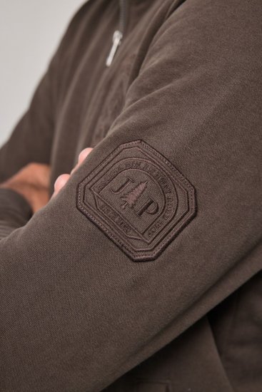 JP1880 851387 Chaqueta de chándal con cremallera Avellana TALL - TALL sudaderas - Sudaderas TALL para hombre alto