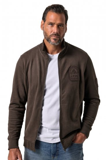 JP1880 851387 Chaqueta de chándal con cremallera Avellana TALL - TALL sudaderas - Sudaderas TALL para hombre alto