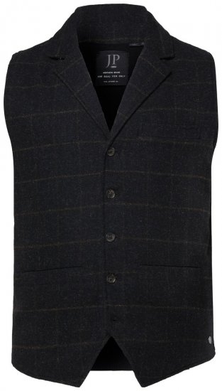 JP1880 851395 Chaleco de tweed a cuadros elástico Negro - Trajes - Trajes 2XL-8XL