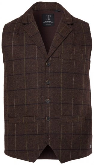 JP1880 851395 Chaleco de tweed a cuadros elástico Marrón oscuro - Trajes - Trajes 2XL-8XL