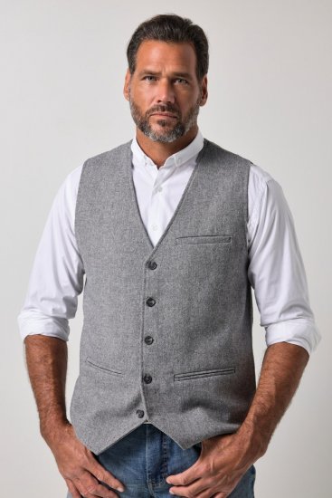 JP1880 851399 Chaleco en mezcla de lana con espalda de punto Gris claro - Trajes - Trajes 2XL-8XL