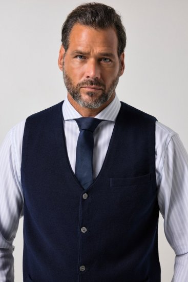 JP1880 851421 Chaleco de punto con cuello de pico Azul marino - Trajes - Trajes 2XL-8XL