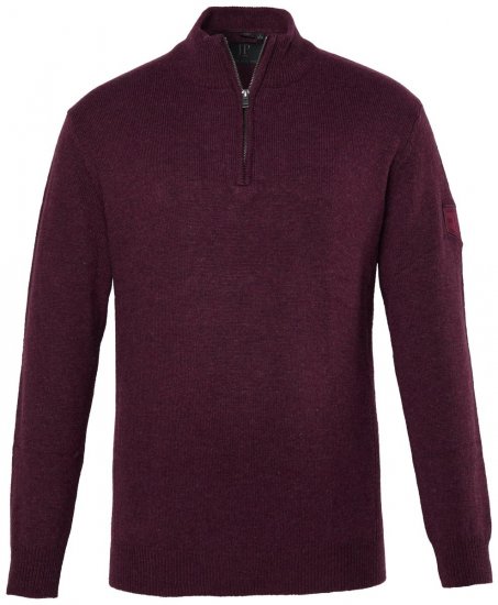 JP1880 851428 Jersey de punto con media cremallera Ciruela TALL - TALL sudaderas - Sudaderas TALL para hombre alto