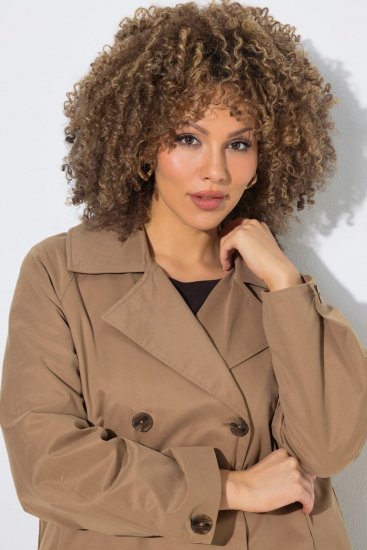 Ulla Popken 851435 Gabardina Marrón - Abrigos - Abrigos de talla grande