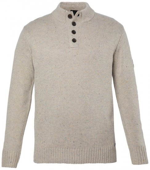 JP1880 851436 Jersey de punto con cuello abotonado Marrón nuez TALL - TALL sudaderas - Sudaderas TALL para hombre alto