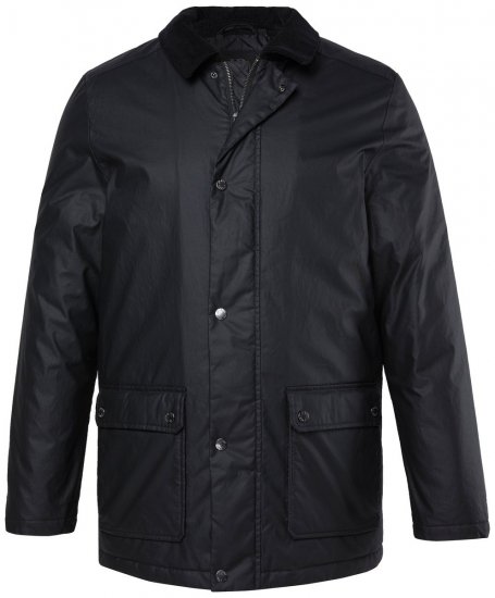 JP1880 851493 Chaqueta encerada con cuello de pana Negro - Chaquetas - Chaquetas Tallas Grandes 2XL-8XL