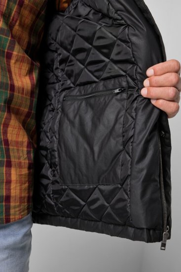 JP1880 851493 Chaqueta encerada con cuello de pana Negro - Chaquetas - Chaquetas Tallas Grandes 2XL-8XL