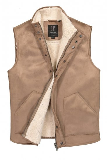 JP1880 851516 Chaleco en ante sintético con forro teddy Beige - Chaquetas - Chaquetas Tallas Grandes 2XL-8XL