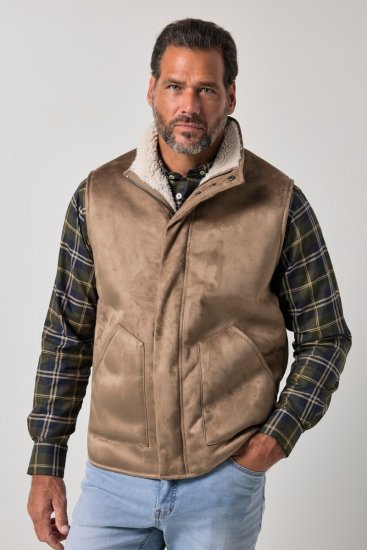 JP1880 851516 Chaleco en ante sintético con forro teddy Beige - Chaquetas - Chaquetas Tallas Grandes 2XL-8XL